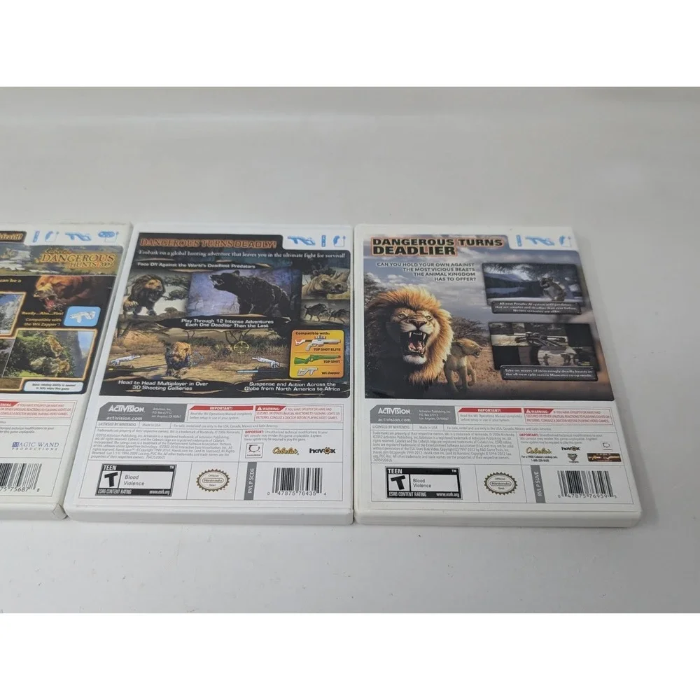 Nintendo Wii Cabela's Dangerous Hunts 2013 2011 2009 Game Lot‎ Hunting VTG